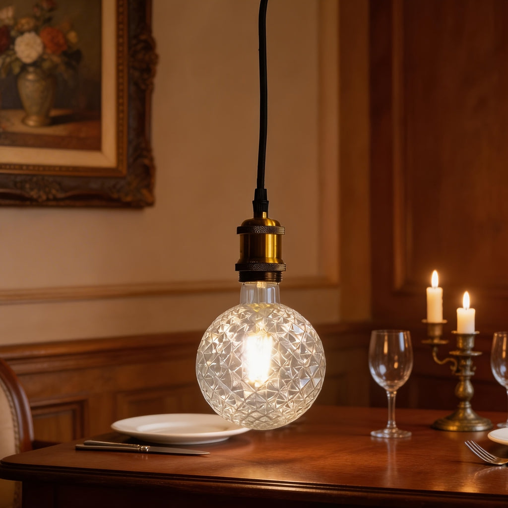 1-pack, Edison bulb LED bulb vintage 4W 120V 4000Kelvin, crystal LED bulb, lighting lamp, E26 base LED filament bulb, crystal glass style, suitable for home, bedroom, office