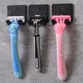 3-Pack No-Drill Adhesive Razor Holder & Towel Hook - Wall Mount Bathroom Storage Set, Drill-Free for Tile, Mirror, Door, Plastic Material, Bathroom Organizer