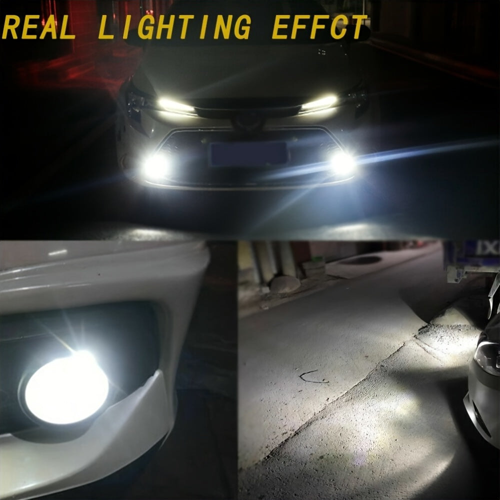 2-Pack H8 H9 H11 H16 LED Car Headlight Fog Light 6000K White 12V High/Low Beam Bulb Super Bright Driving Light, No Battery Included