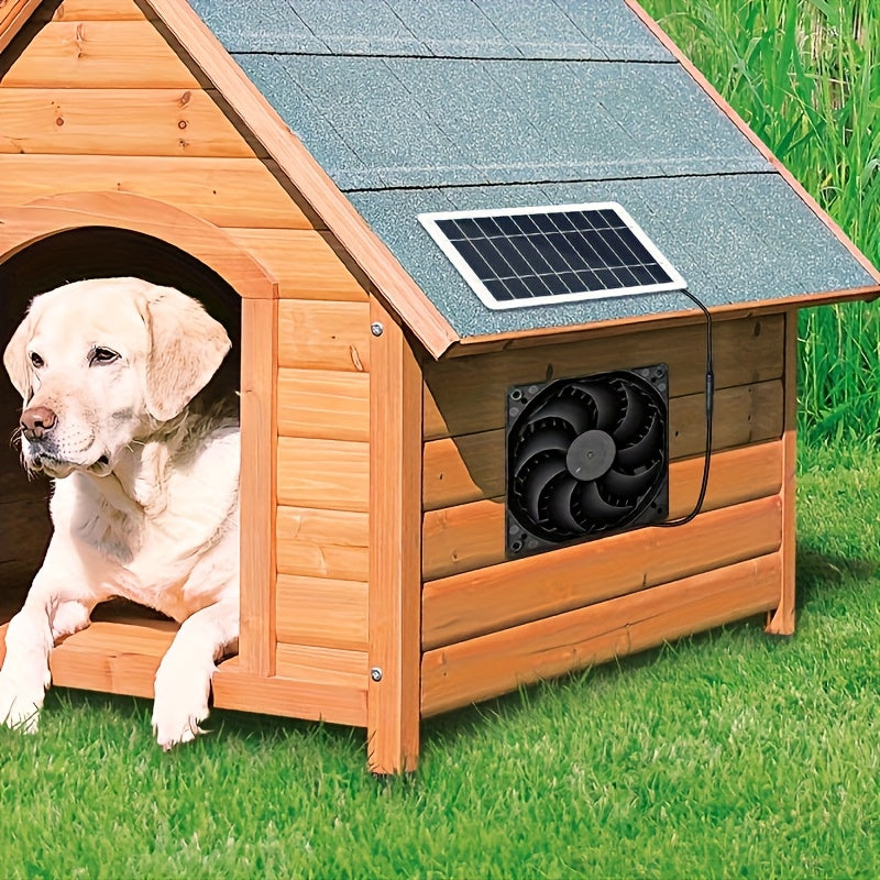 2W Portable Solar Fan, Solar Panel Combination Portable Cooling Fan, Photovoltaic Solar Panel, Suitable for Greenhouse Pet Ventilation, Outdoor Camping or Home Use | Solar Powered Electric Fan, IP65