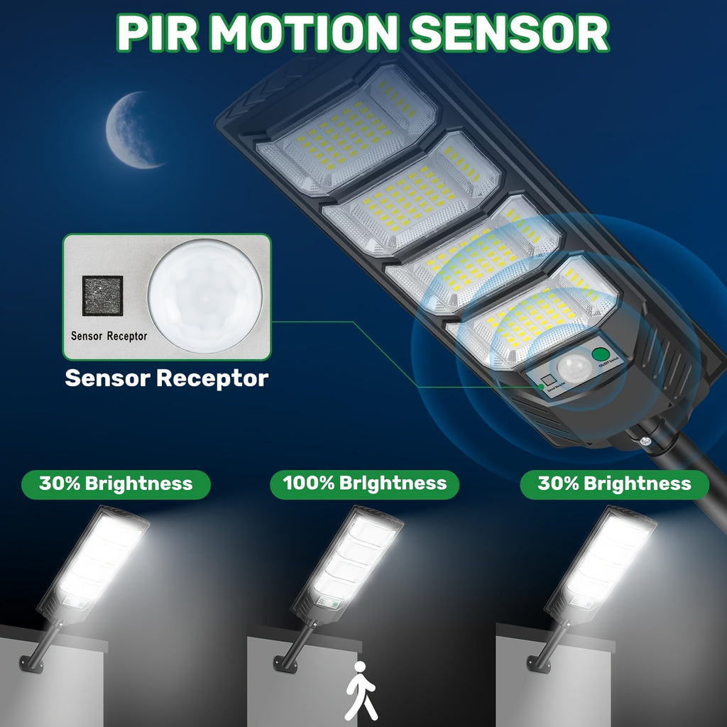 2 Pack Outdoor Solar Light, Home Backyard Dusk-to-Dawn Floodlight, with Wide Angle Motion Sensor, Remote Control, Solar Wall Light, Perfect for Commercial Courtyards, Gardens, Villas, Shop Entrances, Plazas, Sports Fields