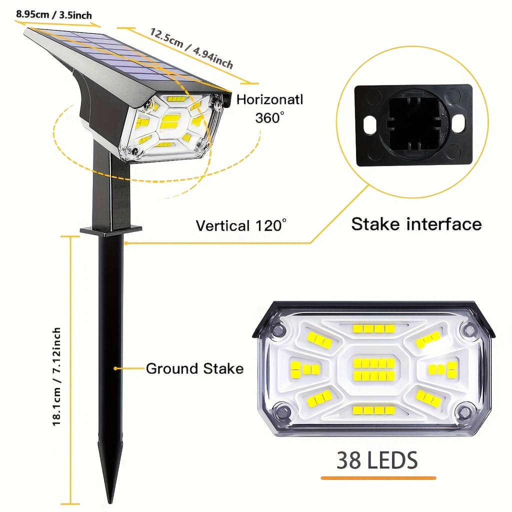 4/6-pack solar outdoor spotlights, light-sensing solar landscape lights, automatic on/off, two modes: wall light/grass light, perfect for Independence Day, Ramadan, weddings, holiday party lights – suitable for wall