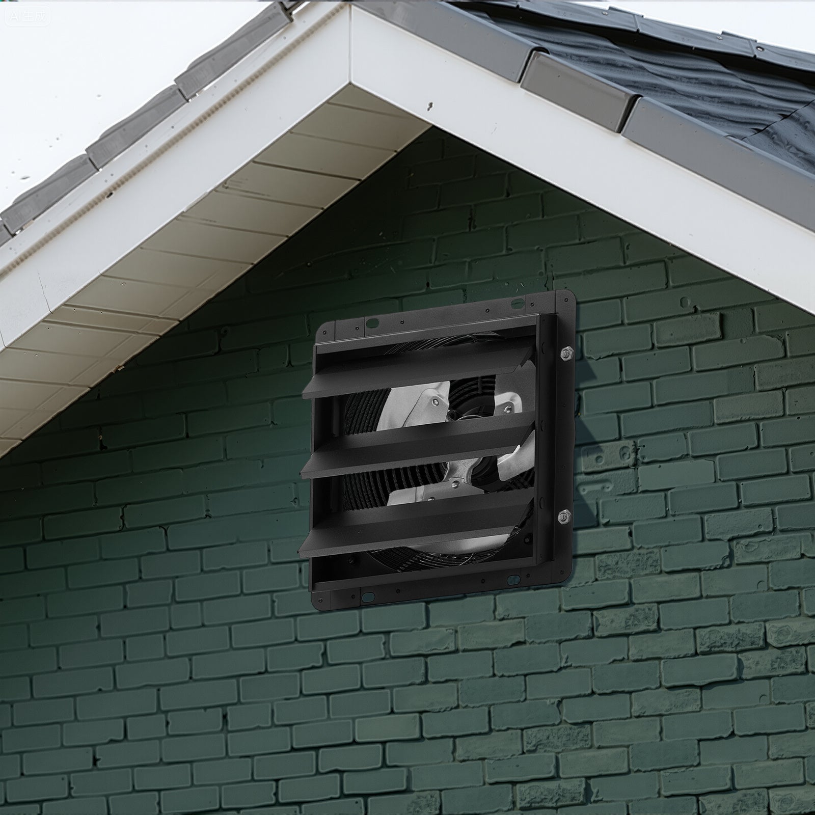 VEVOR 12"/14" Shutter Exhaust Fan, Wall-Mounted Attic Vent Fan, Smart Programmable Variable Speed Temp Control, EC Motor, Timer, for Shed/Garage/Greenhouse Ventilation Cooling, Black