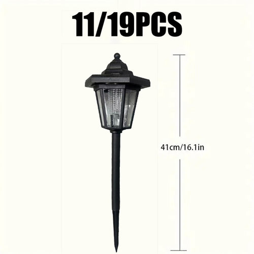 11/19-Piece Solar Hexagonal Walkway Outdoor Deck Light, LED Bulb Solar Sidewalk Christmas Halloween Decorative Light, Landscape Light Suitable for Garden, Lawn, Path, Courtyard, IP65, Christmas Halloween Thanksgiving