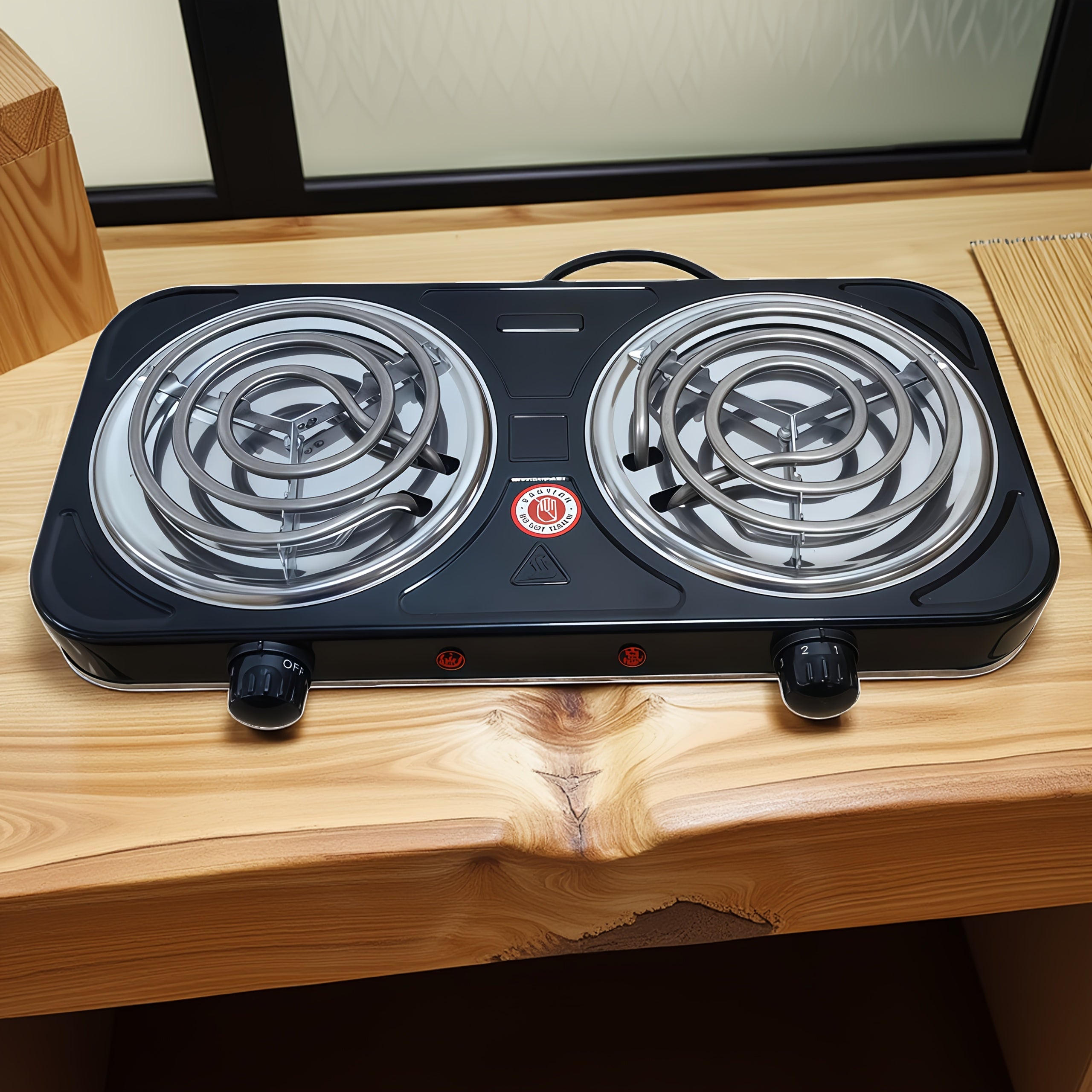 Portable Electric Stove, Desktop Electric Cooktop, Adjustable Knob Temperature Control, Perfect for Heating Milk & Coffee, Ideal for Home, Office, Dormitory & Camping Cooking. Electric Charcoal Stove, Heater