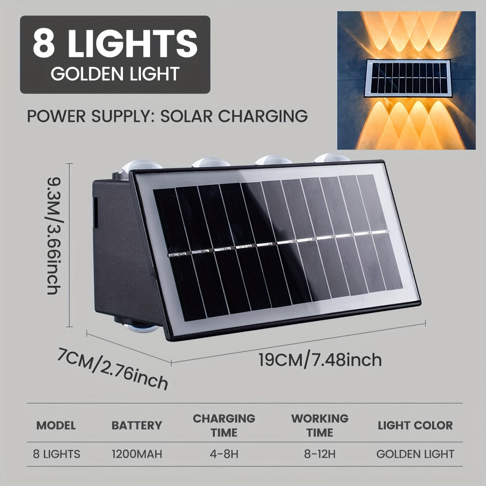 1-Piece Solar Wall Light, RGB Color Wall Washing Light, Outdoor Decorative Light, Ambient Light, Garden Light, Exterior Wall Light, IP54, Suitable for Villa Exterior Walls, Courtyard, Balcony, Garden, Park, Scenic Spots, Garden Decoration