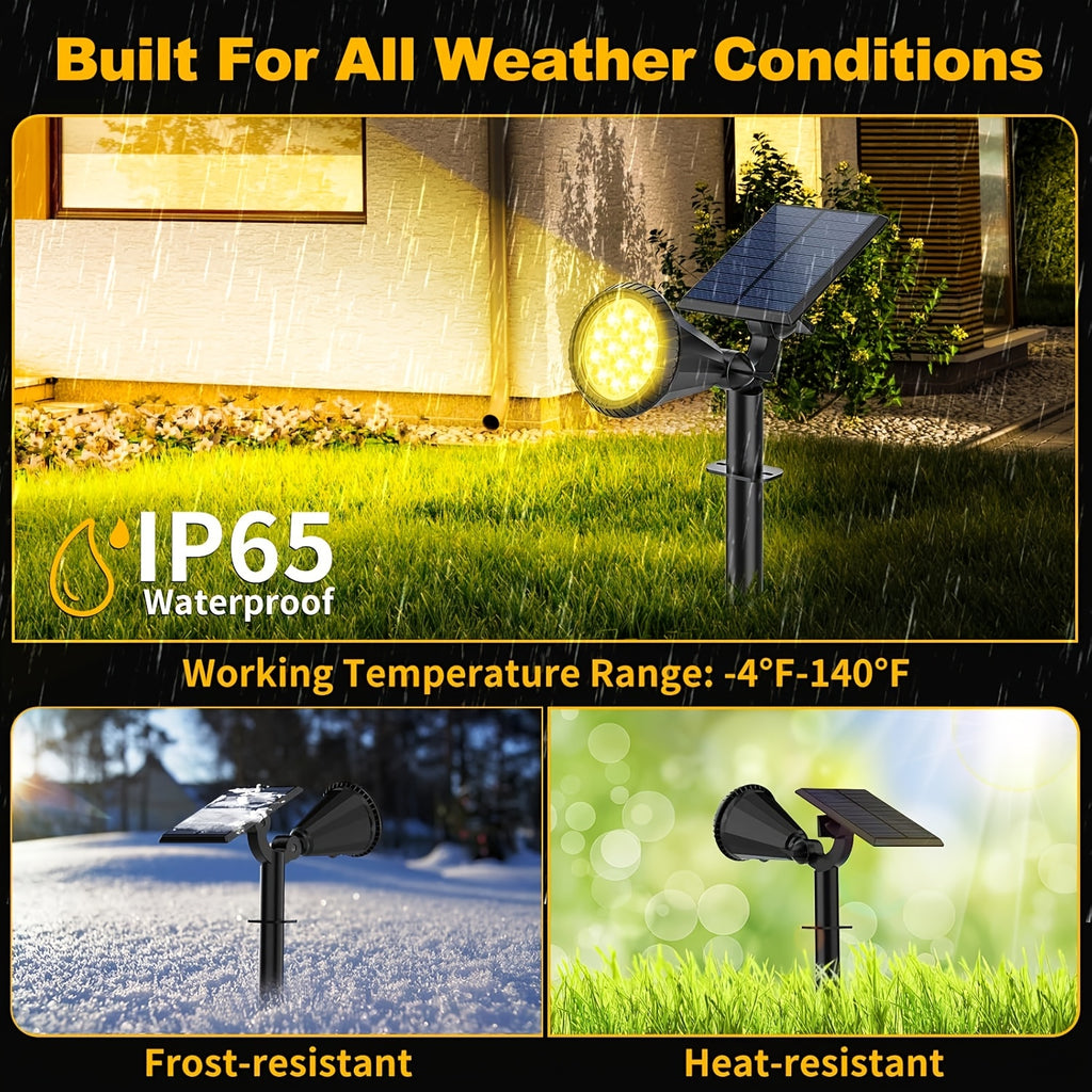 8-Piece Outdoor Solar Spotlight - Waterproof IP65, 4 Modes, Automatic On/Off, 180° Adjustable Solar Landscape Lighting, Suitable for Courtyard, Garden, Pathway, Walls and Trees, Outdoor Lighting | Residential Lighting