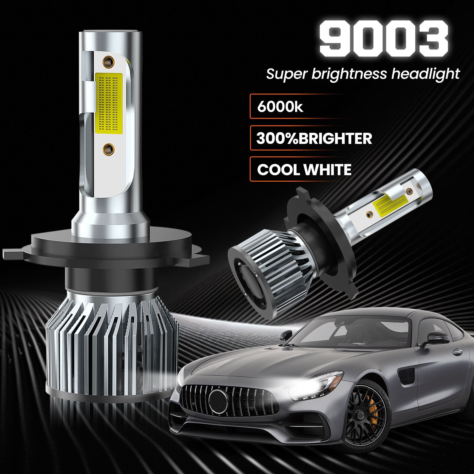 9003 H4 TXBILMOO 2-Pack LED Headlight Bulbs High/Low Beam Set Bright White 10000Lm, No Battery Included