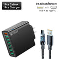 8-Port USB Charger with Quick Charge Fast Charging US Plug, 3-Phase AC Charging for Mobile Phones, Tablets, And Smartphones. Compact Design, Efficient Charger for Devices, Modern Charging Technology, Versatile Wall Charger