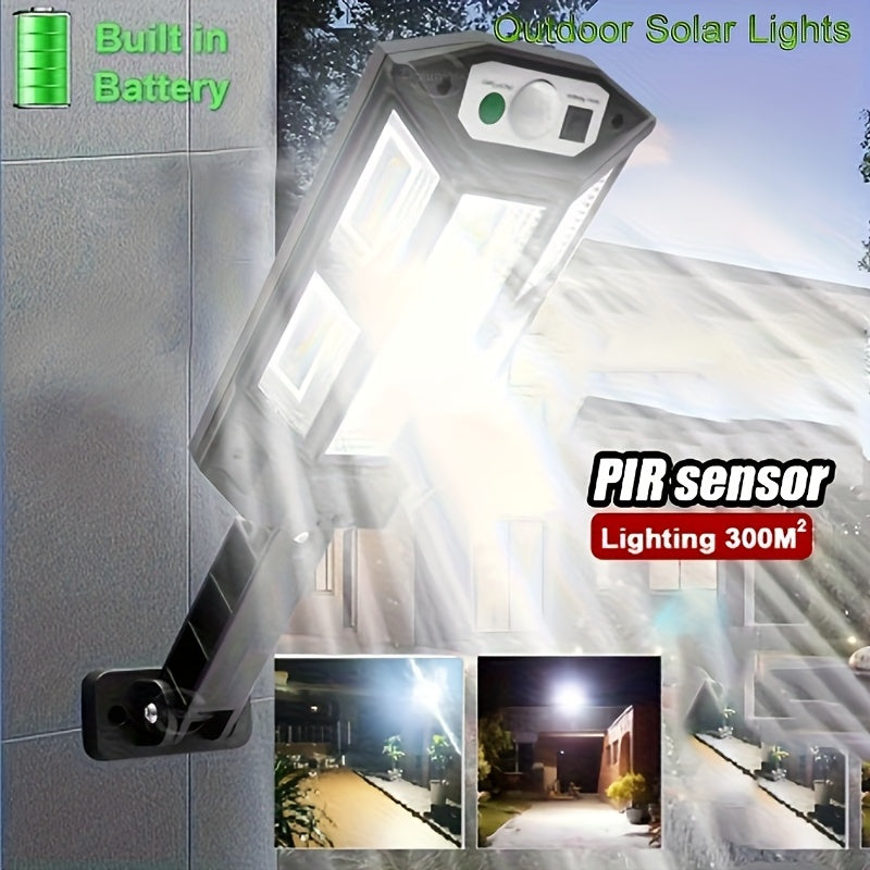 1 Piece Super Bright Outdoor Solar Motion Light, Smart Outdoor Garden Street Light, with 43 LED Street Light, 6500K, Portable Solar Security Light with Remote Control, Perfect for Courtyard, Garage, Garden