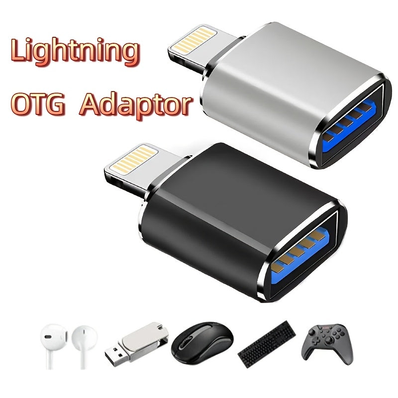 8pcs iPhone Charging Adapter Set with Lightning/Type-C/USB Ports for USB Flash Drive Data Transfer