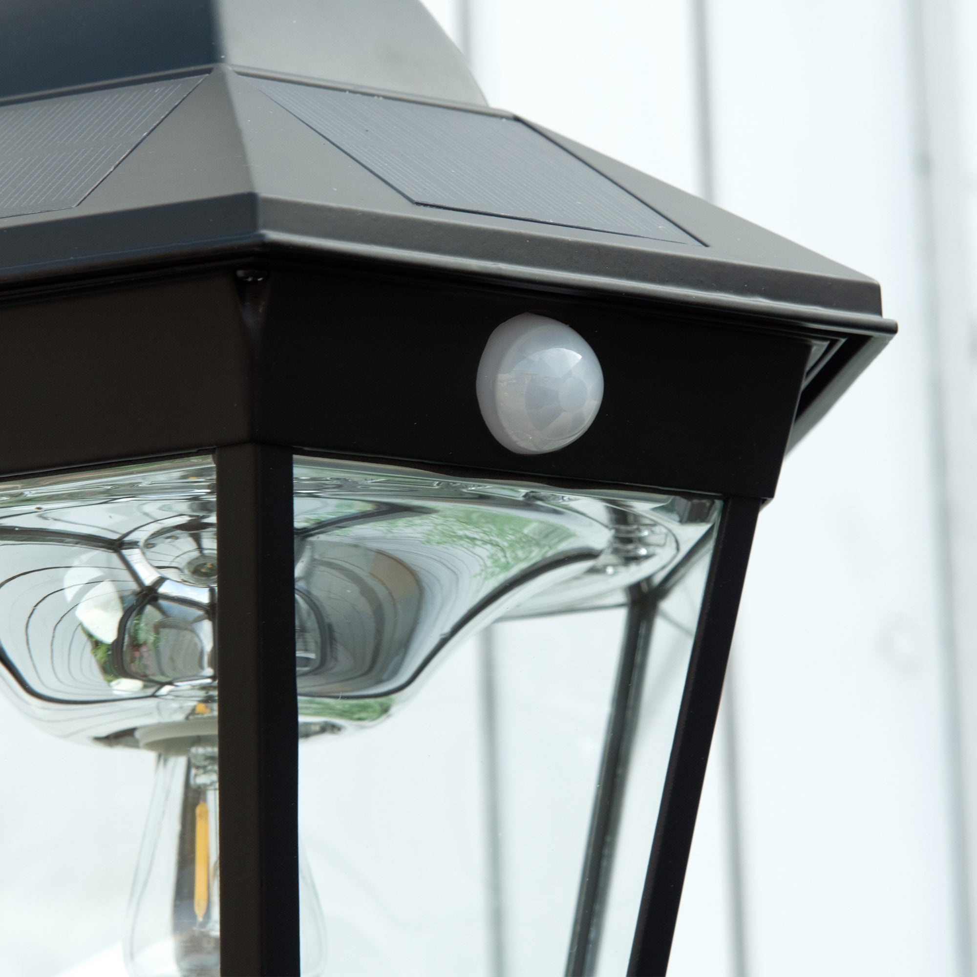 77-Inch Solar Lamp Post Light, Aluminum Outdoor Street Light Garden Light, PIR Motion Activated Sensor, Adjustable Brightness, Perfect for Lawn, Walkway, Driveway, Black