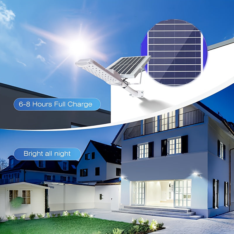 High Power Solar Street Light, Solar LED Wall Light with Remote Control 6000mAh Battery, Smart Light Sensor, Automatically Switches 252 Bright LED Bulbs, Perfect for Courtyard, Garden, Lawn, Private Driveway, Garage, Walls, Fields, Wall Mounting