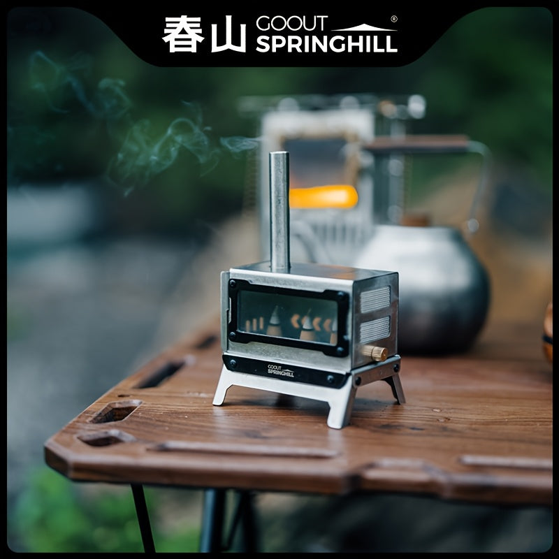 Goout Springhill Mini Portable Tabletop Fire Pit Stove 1.5, a Compact Folding Camping Stove Designed for Outdoor Use, Perfect for Small Twigs and Tabletop Cooking