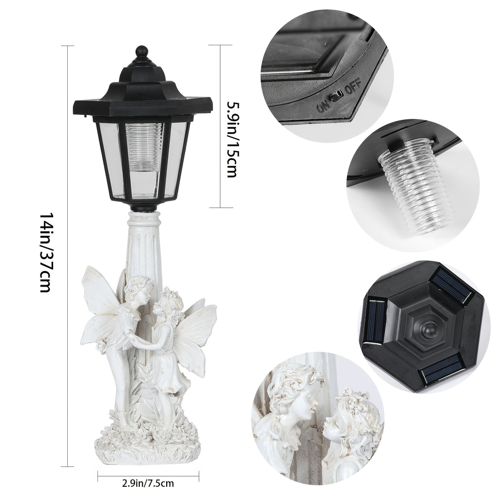 OTDECOR 1-Piece Solar Couple Angel Outdoor Statue Light, IPX4 Outdoor Boy and Girl Garden Statue, Outdoor Solar Light, Suitable for Balcony, Lawn, Porch Decoration, Housewarming Gift for Family and Friends