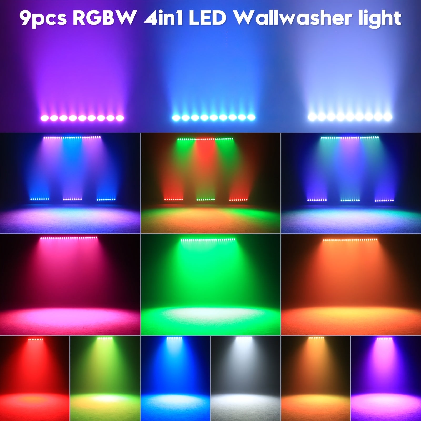 4入/6入/8入 36W 9LED RGBW KTV燈條 DMX控制 洗燈 壁燈 適用於家庭派個 KTV 酒吧 婚禮 DJ 地板 LED 壁燈
