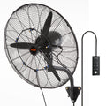 VEVOR Wall-Mount Misting Fan, 24"/30", 3-Speed High Velocity Max 7000 CFM / 9500 CFM, Waterproof Oscillating Industrial Wall Fan, Commercial/Residential for Warehouse, Greenhouse, Workshop, Black, ETL Listed