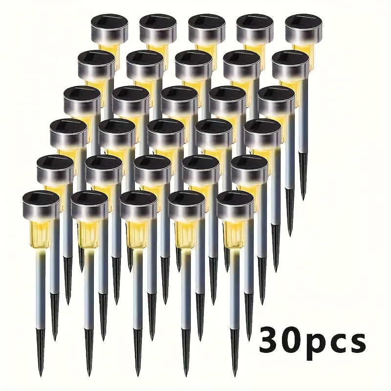 20/30/40/50-Pack Solar LED Light, Outdoor Stainless Steel Solar LED Stick Light, IP44 Waterproof Rating, Suitable for Courtyard, Lawn, Path, Patio, Driveway and Garden Landscape Decorative Light, Can Be Used for Holiday Parties
