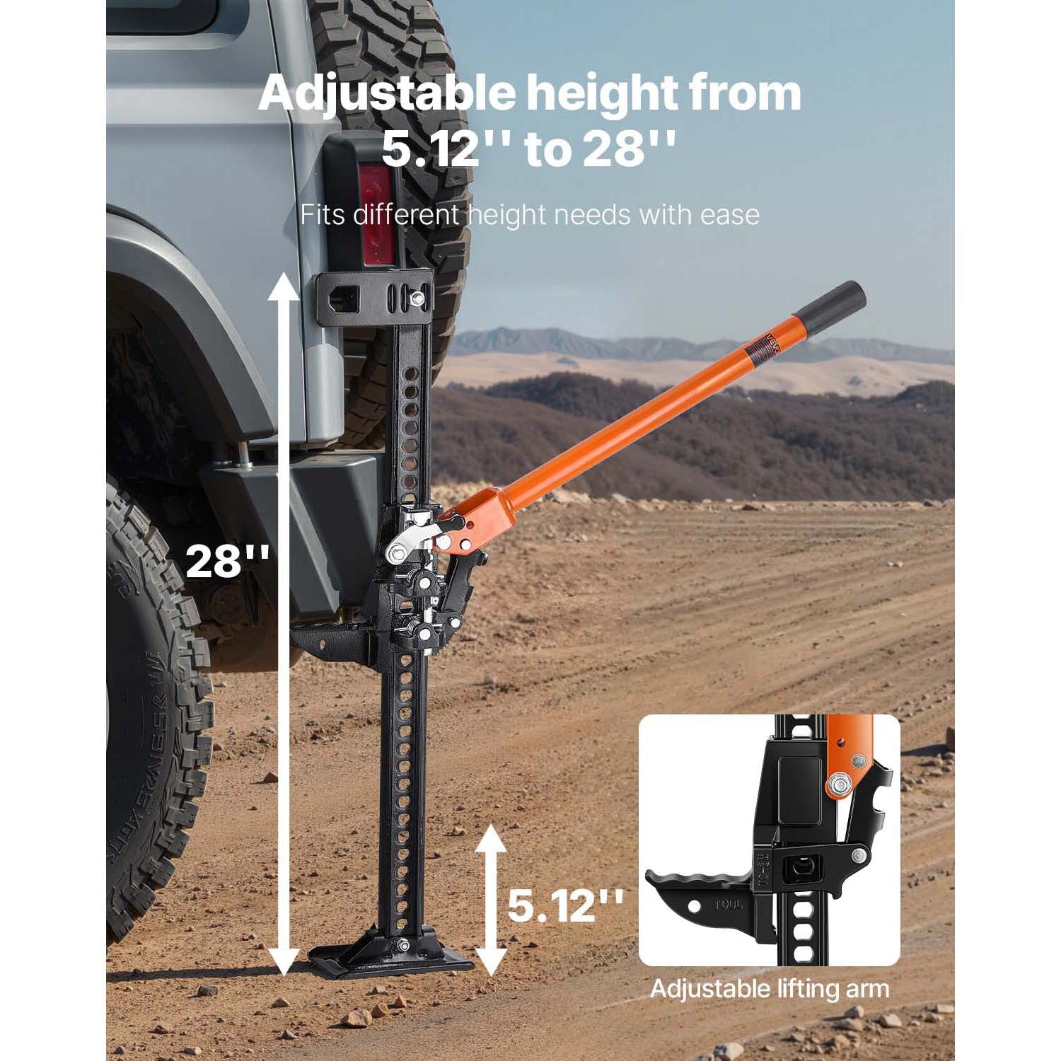 VEVOR 34/36/42 Inch Off Road Farm Jack Hoist, 7000 lbs Heavy Duty High Lift Tractor Vehicle Winch