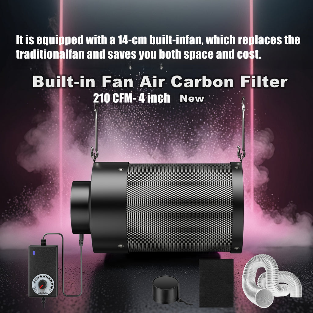 En: ALPHAGROW Ventilation & Lighting Kit: AG1000 Full Spectrum LED Grow Light | Dimmable & High Efficiency, for 2x2/3x3/4x2/4x4 Grow Tents, Includes 6" Fan Filter & 8ft Ducting with Speed Controller