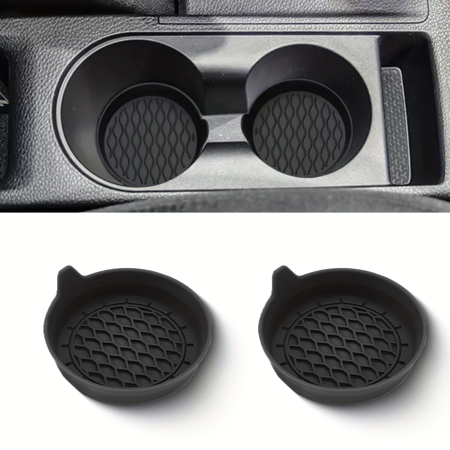 2/4-Piece Premium Center Console Non-Slip Pad - Anti-Skid & Dustproof, High-Quality Rubber Material, Red & Black Color Design - Perfectly Protects Your Car Interior