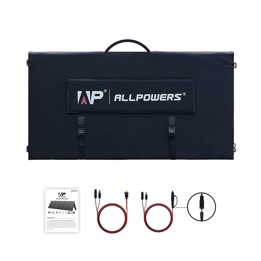 ALLPOWERS 400W 便携式太阳能发电站兼容 - 可折叠太阳能板，22% 高效率，MC4 连接器 - 适用于房车、船只、露营、备用电源 (S1500/S2000/S2000 Pro/R4000 发电机) - 重型