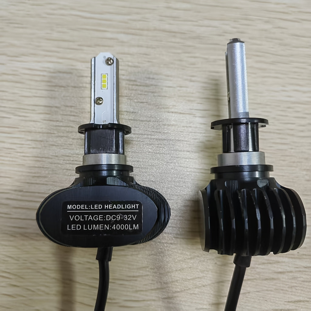 Motorcycle LED Bulb Set (2-Pack) - H3 Connector, High/Low Beam, 6500K Cool White Light, with Heatsink, Easy to Install, Suitable for Cars, Trucks and Motorcycles, Made of Aviation Aluminum, Motorcycle Modification Parts
