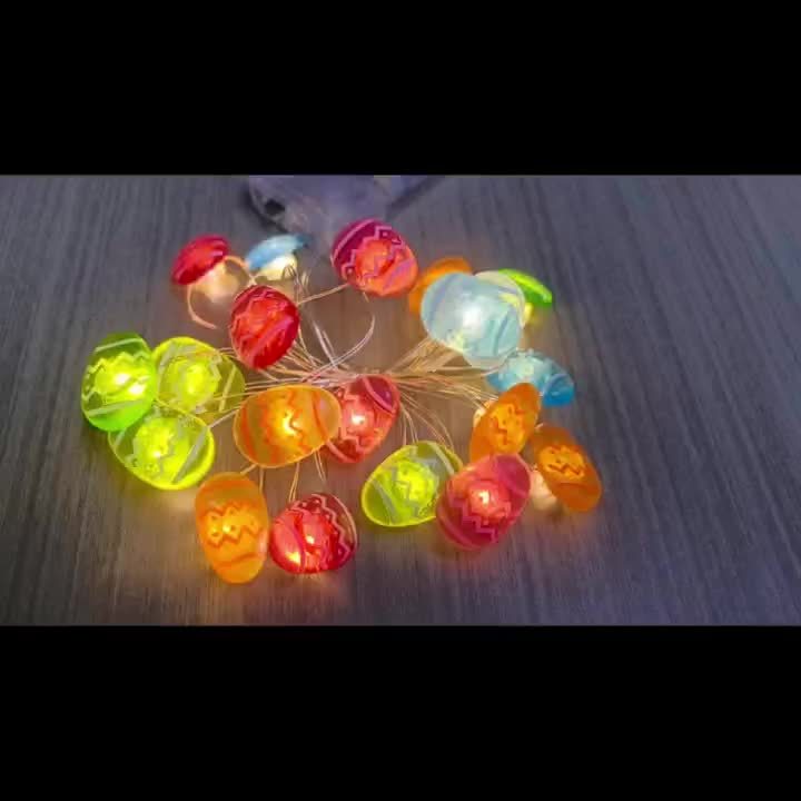 發光小雞與彩蛋銅線燈串，電池供電節日彩蛋裝飾燈，可愛餐廳慶典室內氛圍燈