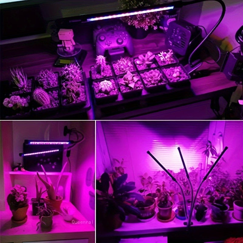 1/2/3/4 Head LED Grow Light, 360° Adjustable Gooseneck, USB Powered, Red & Blue Dual Spectrum, Efficient Full Spectrum Panel, with Adjustable Plant Light and Flexible Rotation - Perfect for Indoor Greenhouse Flowers, Charger Not Included