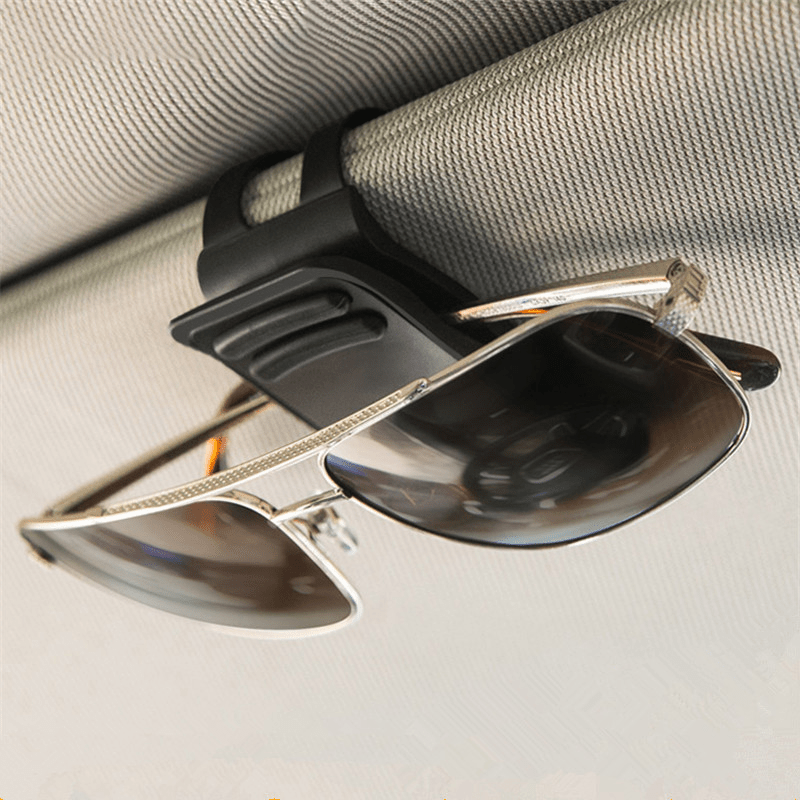 2pcs Universal Car Sun Visor Sunglasses & Ticket Card Clip Storage Organizer – Vehicle Auto Accessory