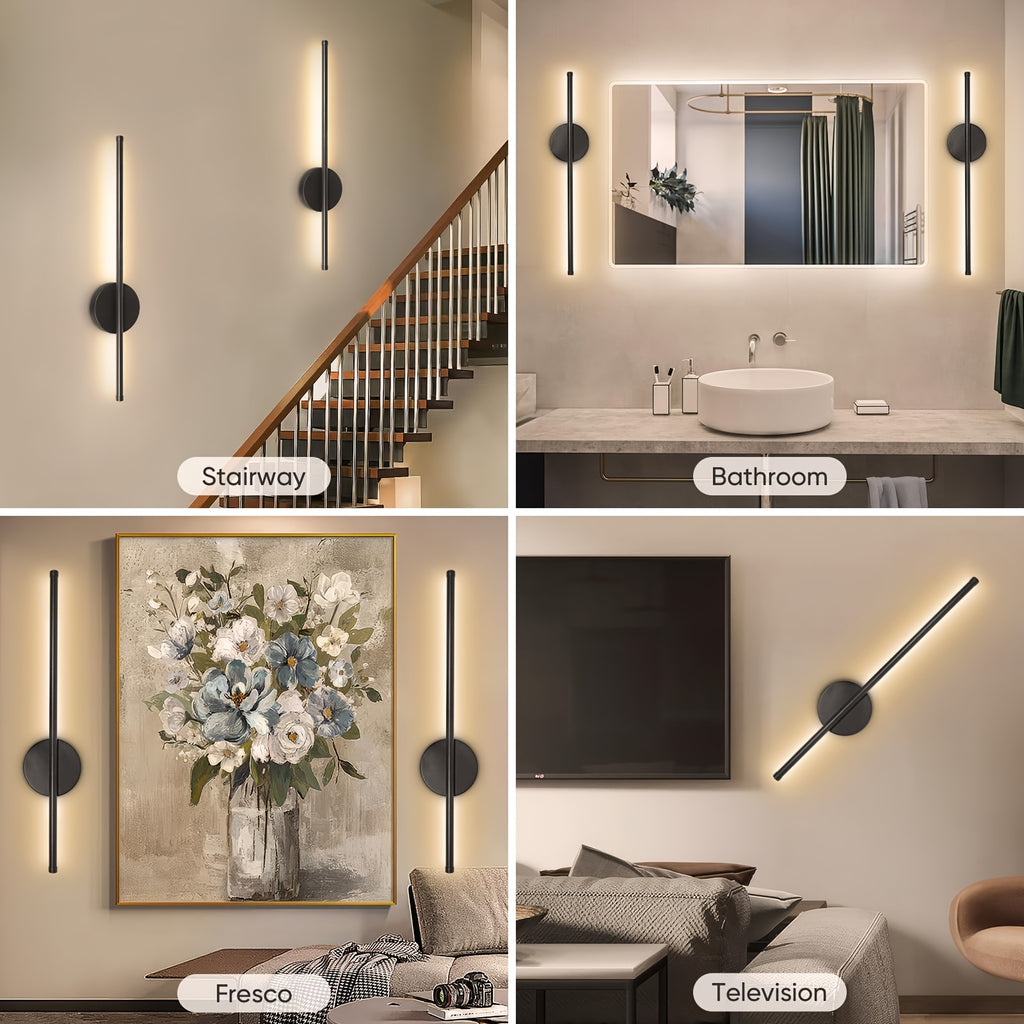 1-Pack Remote Control LED Wall Light, Wall Fixture Equipped with 4400mAh Rechargeable Battery, Supports 3 Color Temperatures and Dimming Function, Magnetic 360° Cordless Rotation, Suitable for Bedroom Bedside (Black)