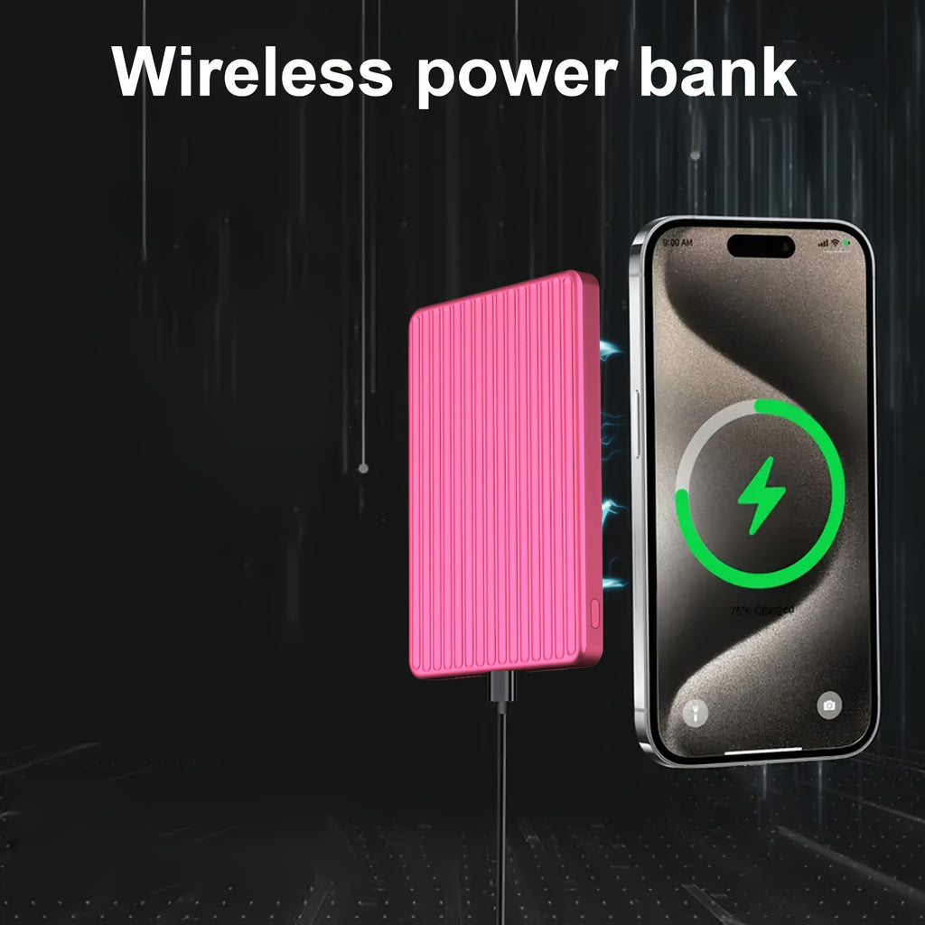 Magnetic Power Bank with a Capacity of 5000 Mah, Featuring Wireless Portability And 20W USB-C Fast Charging, Compatible with Iphone 15/14/13/12 Series