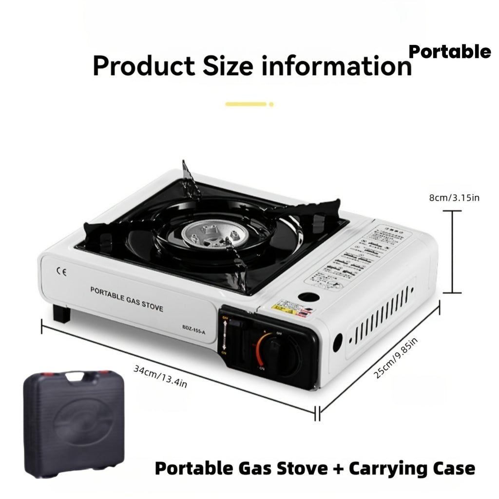 Portable Camping Stove with Precise Temperature Control, 7850 BTU Power, Windproof & Easy-Clean Ceramic Coated Grate