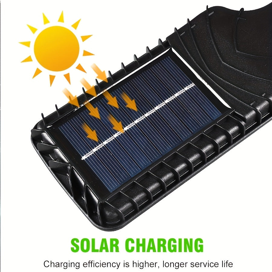 1 Piece 80LED Solar Sensor Street Light, ABS Material, Ultra-High Power Built-in Rechargeable 18650 Lithium Battery, with Infrared Sensor Function Wall-Mounted Solar Light, Including Motion Sensor 3 Functional Modes