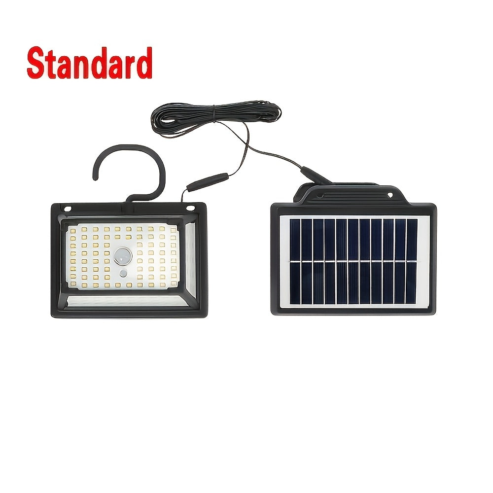 Commercial Street Solar Split Wall Light, 190LED Solar Floodlight with Hook and Separate Solar Panel, with Clip for Easy Installation, with Motion Sensor, IP65 Outdoor Courtyard Light, Perfect for Garden, Corridor, Indoor & Outdoor, Street, Deck