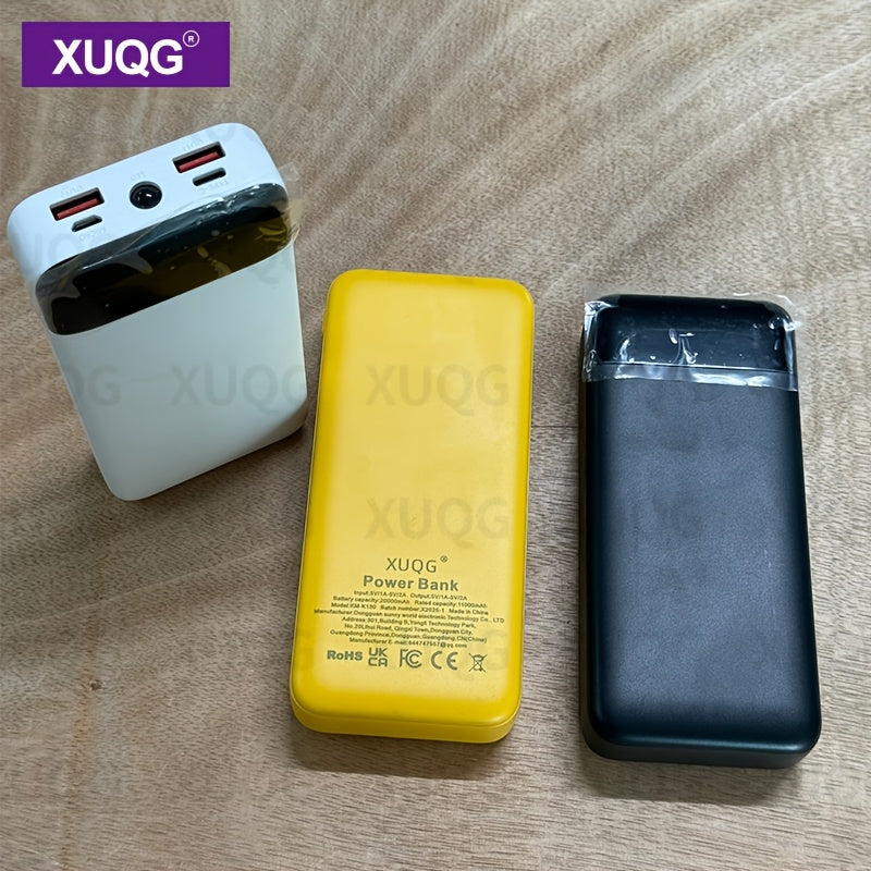 20000mAh Power Bank with LED Power Display, Built-in LED Light, Dual Input/Output, Compact Portable Charger for Mobile Phones