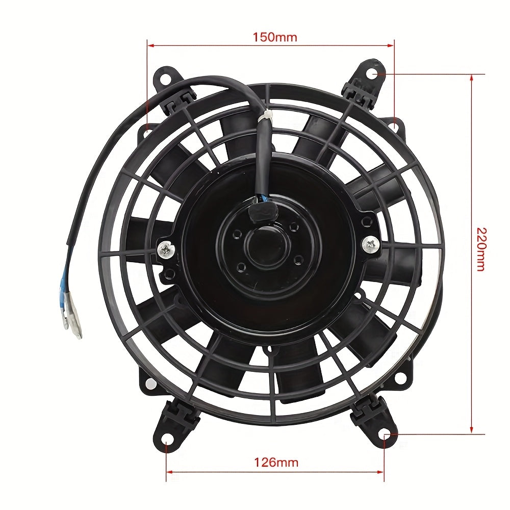 8 Inch 12V Motorcycle Cooling Fan, Universal Parts for 150CC 200CC 250CC ATV Quads, Suitable for Car Air Conditioning Condenser