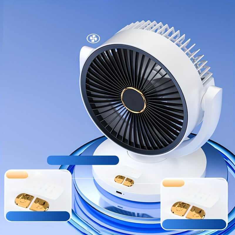 New Rechargeable Desktop Fan, Adjustable Wind Speed and Tilt Angle, Perfect for Bedroom, Living Room and Office, Brings Flexible and Comfortable Cooling
