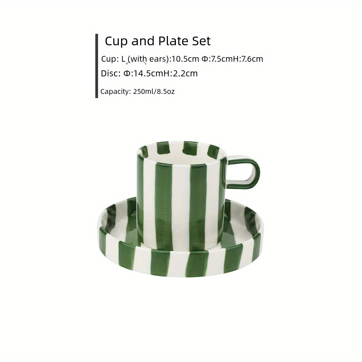 1 Set of Creative Ceramic Coffee Cup & Saucer Set, Breakfast Milk Cup & Afternoon Tea Cup Set with Saucer, Suitable for Home & Office, 250ml / 8.5oz/ Fr: 1 Set de Tasse à café et soucoupe en céramique créative