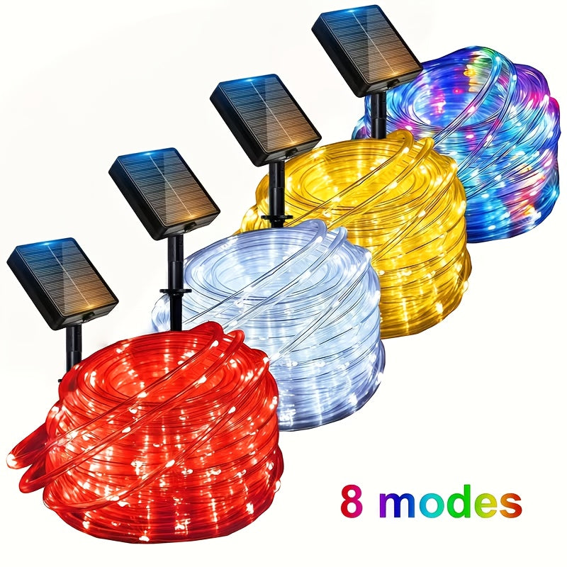 Solar LED string light, 50/100/200/300 Christmas fairy colorful tube lights, suitable for patios, gazebos, trampolines, pathways, swimming pools, garden decoration, Christmas parties, Halloween party decorations, Easter decorations