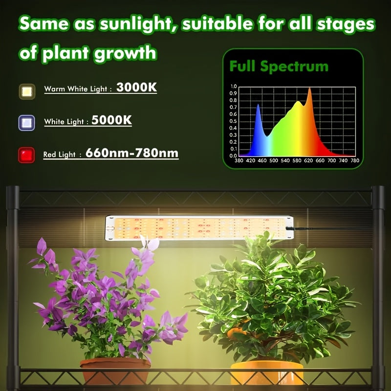 4-Pack Ultra-Thin LED Plant Grow Light, Auto On/Off 3/9/12H Timer, 3 Lighting Modes 10 Dimmable Levels, 154 LED Beads for Plant Growth