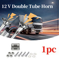 Large Truck Horn 12V High-Low Heavy Bass Super Loud Train Sound Boat Sound Air Horn Marine Dual Trumpet Horn with Built-in Air Compressor, Suitable for Ships, Cars, Trucks, Jeeps and Other 12V Vehicles