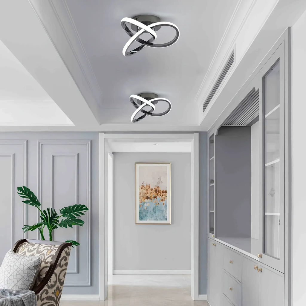 Black recessed light fixture, hallway light, LED ceiling light, suitable for kitchen, bedroom, garage, bathroom, balcony, hallway, staircase, passageway LED lighting