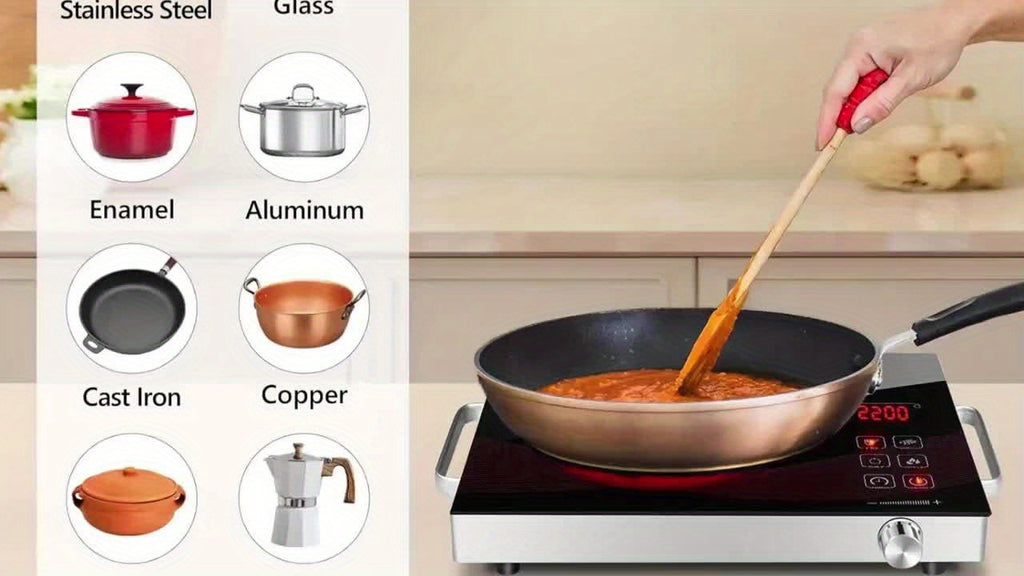 Electric Ceramic Cooktop, Induction Cooktop, Infrared Heating Plate, 2200W Portable Electric Cooking Appliance with Adjustable Temperature Settings, Dual Control Options