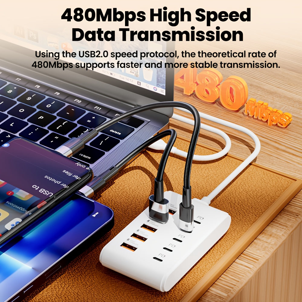 Multi-Port USB PD Fast Charger Type C, Quick Charge Wall Charging Adapter, Universal Portable Power Plug for Mobile Phone Tablet