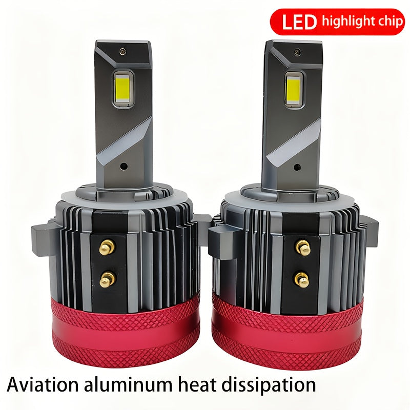 High Brightness 65W Car LED Headlight with Copper Tube, Designed for Golf 7 Modification, Including GT7 Special H7 and H15 LED Headlights, 2-Pack, No Battery Included