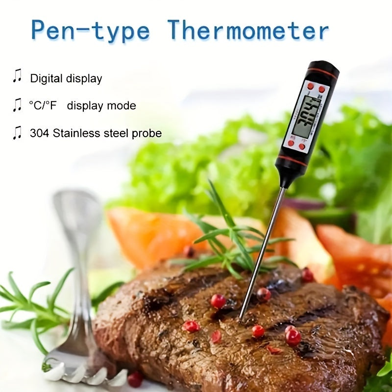 1 Piece Instant Read Meat Thermometer – Digital Thermometer for BBQ, Garden, Kitchen, Outdoor, Camping, Cooking, Grilling – For Heating Milk, Candy, Baking, and Other Kitchen Gadgets