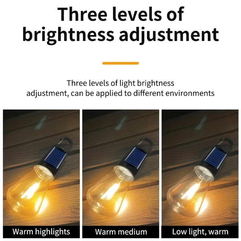 3/5-pack solar bulbs, LED camping light, 3 lighting modes, built-in battery, outdoor hanging tent light, portable solar lantern, suitable for camping, hiking, fishing, festivals