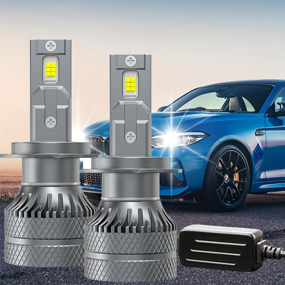 2PCS H7 H4 H11 LED Headlight H1 9005 HB3 9006 HB4 9012 HIR2 Bulbs Canbus LED Car Headlight 30000LM Mini Car LED Light Super Bright, Error-Free, High/Low Beam