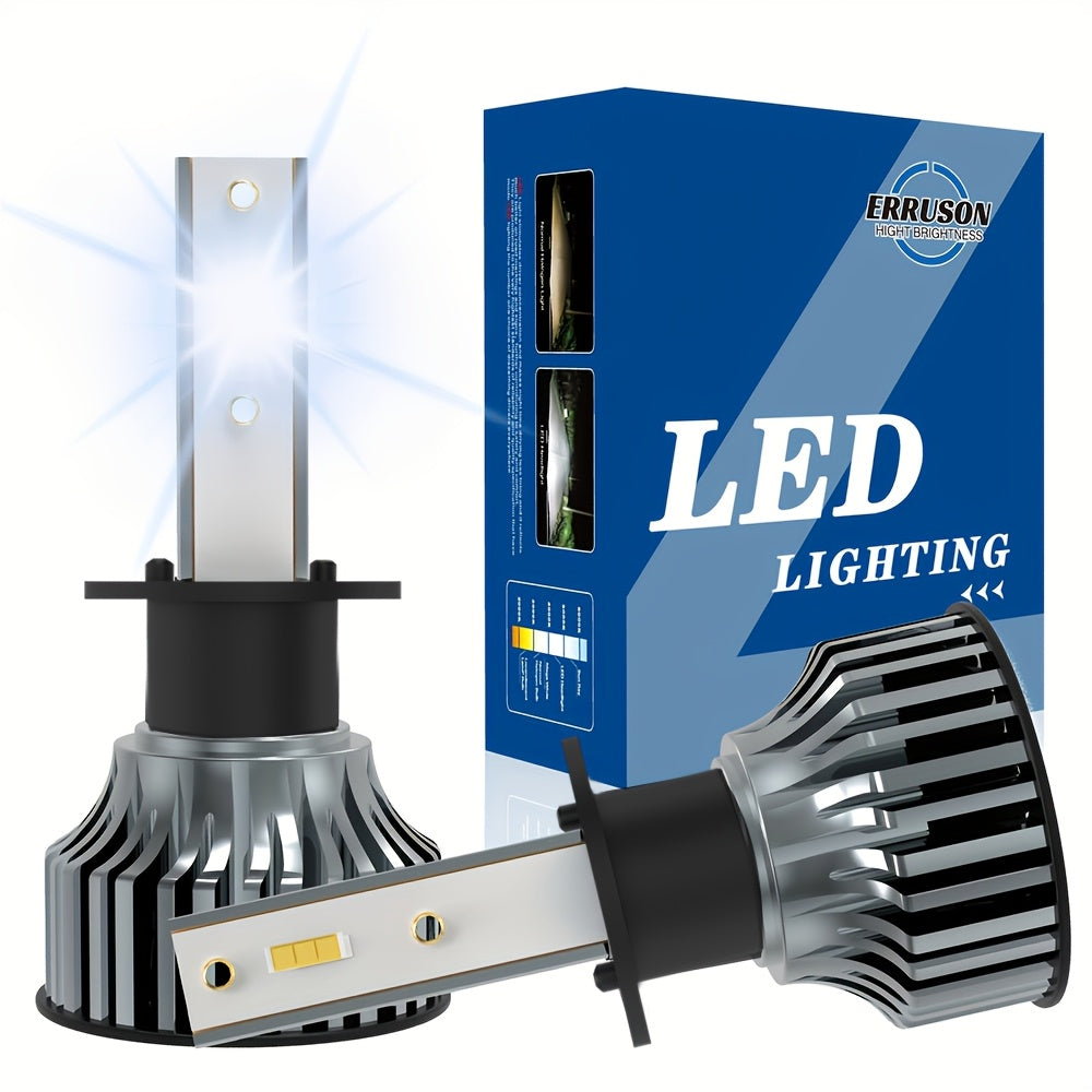 Erruson 2-Pack Dazzling Car Bulbs 9005/HB3 9006/HB4 H11 H4 H7 H1 High/Low Beam Dual-Use Turbo Light, 30000 Lumens 300W 3000K/4300K/6000K/8000K/25000K Car Light, 700% Brightness